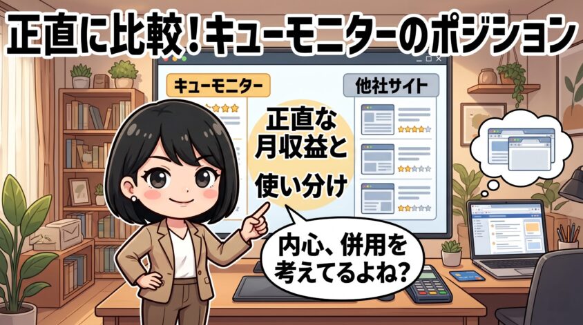 他社と比べたキューモニターの「月いくら」ポジション