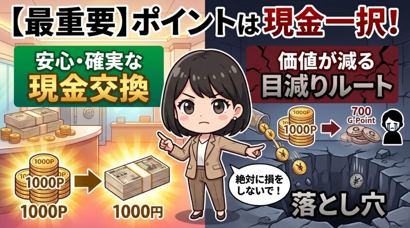 ポイント交換は現金一択