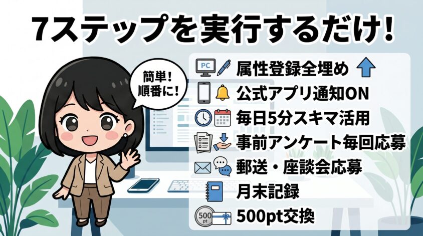 7ステップを順番に実行するだけ