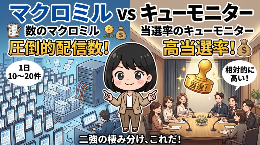 マクロミル vs キューモニター