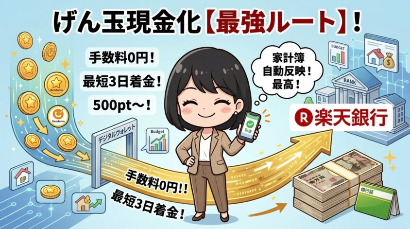 【現金化派】デジタルウォレット→楽天銀行が手数料無料で最強