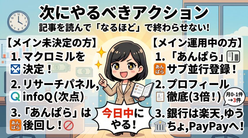 次にやるべきアクション