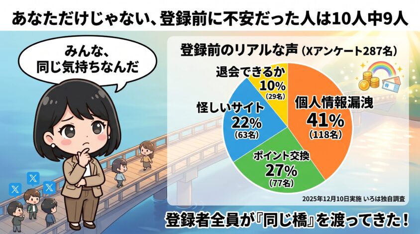 登録前に不安だった人は10人中9人