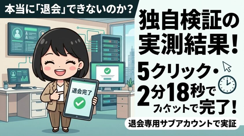 【独自検証】退会は本当に「できない」のか