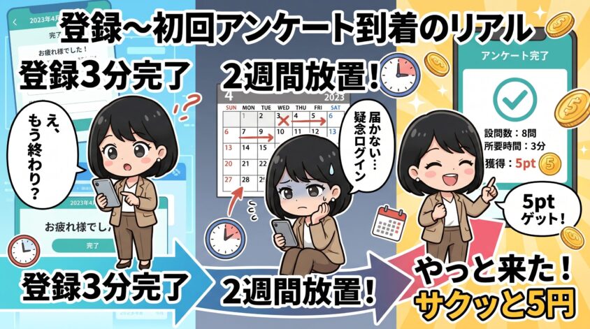 登録〜初回アンケート到着までのリアルな時間軸