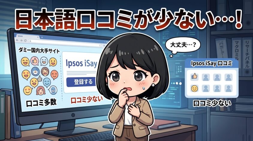 日本語の口コミ件数が国内大手より少ない