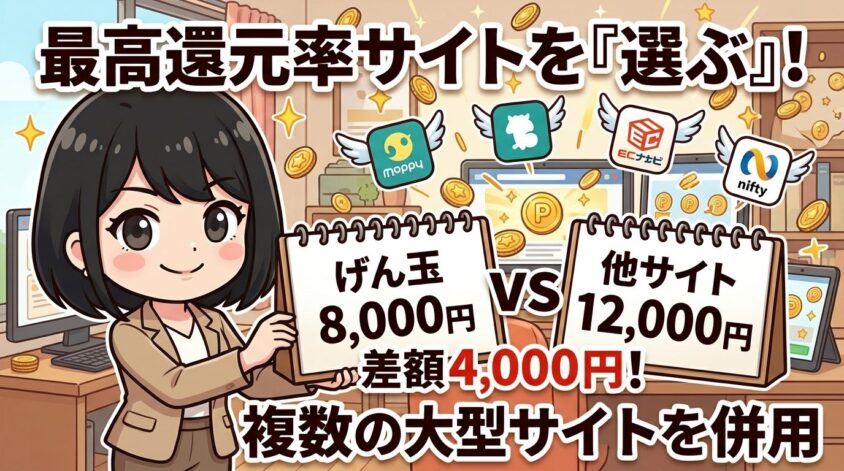 案件ごとに「最高還元率のサイト」を選ぶ習慣
