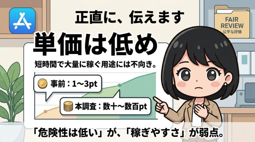 アンケート単価が他社より低め