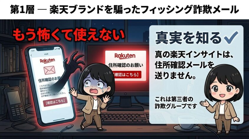 楽天ブランドを騙ったフィッシング詐欺メール