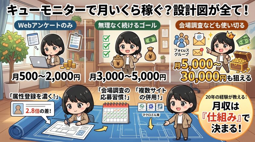 キューモニターで「月いくら稼げるか」