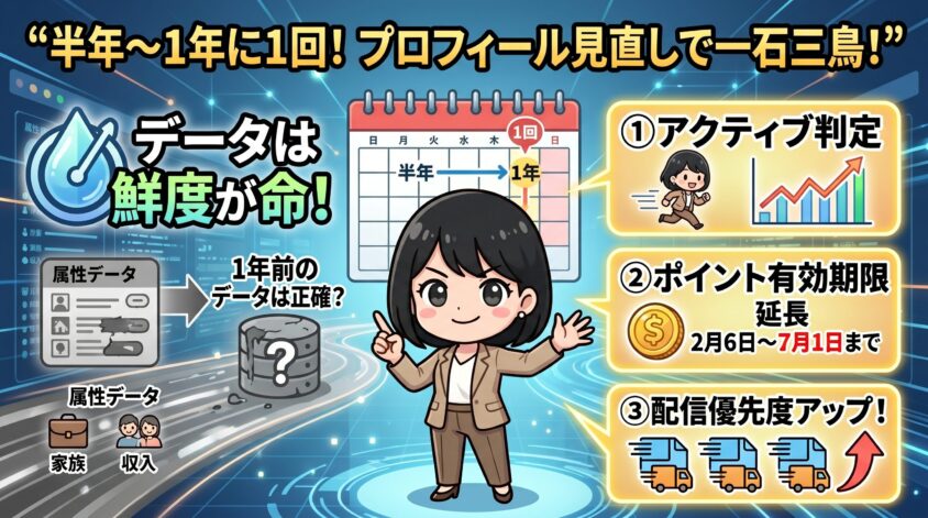 プロフィールは半年〜1年に1度更新する