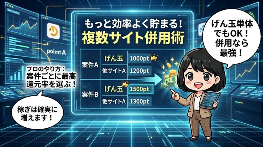 他のポイントサイトと併用すれば、もっと効率よく貯まる